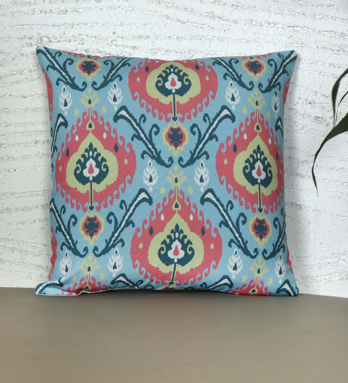 Cushion Cover with Motif Printed - Poly-Canvas | Blue - 16x16 inch