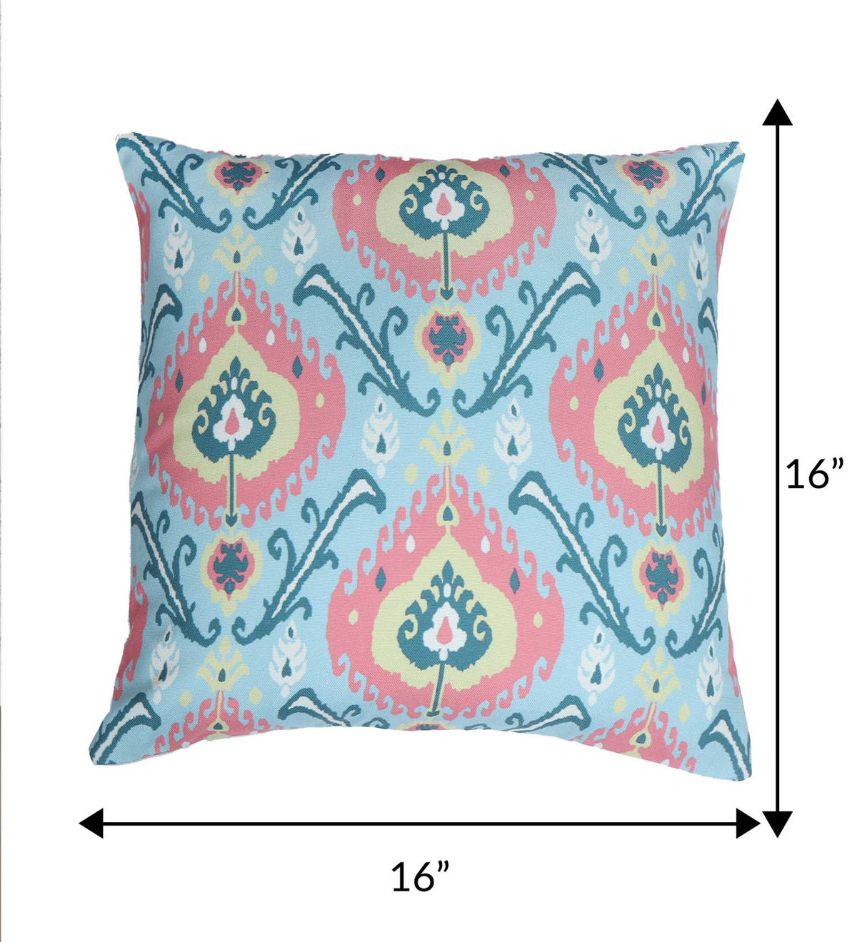 Cushion Cover with Motif Printed - Poly-Canvas | Blue - 16x16 inch