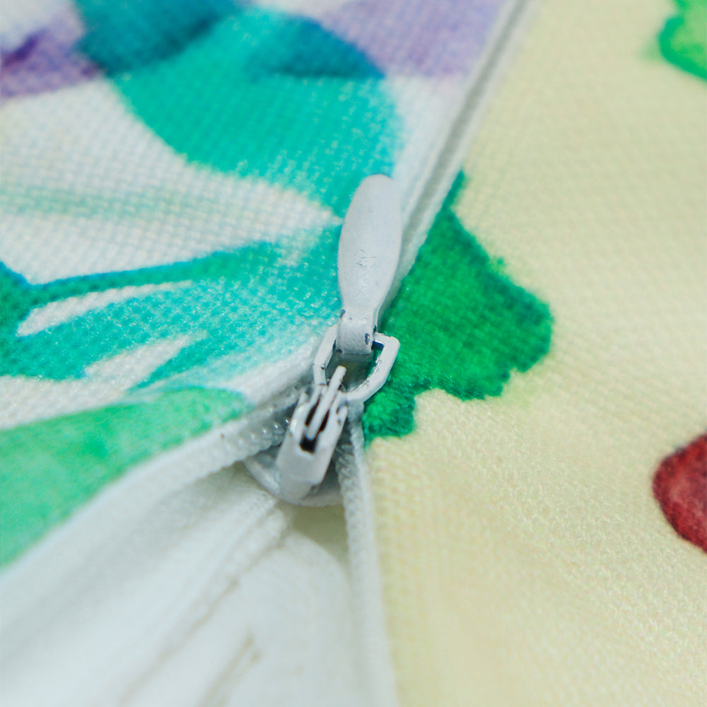 Cushion Cover Poly Canvas Digital print With Frayed Edges Multi - 12"X22"
