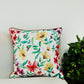 Cushion Cover Floral Design Poly-Canvas | Solid Colors Digital print | 16"X16" Inch