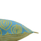 Cushion Cover Poly Canvas Digital print With Frayed Edges Blue Yellow - 12"X22"