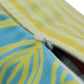 Cushion Cover Poly Canvas Digital print With Frayed Edges Blue Yellow - 12"X22"