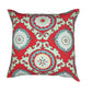 Cushion Cover with Embroidery Highlights on Motif Print - Polycanvas | Red - 20x20in