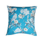 Cushion Cover with Botanical Garden Print - Polycanvas | Teal Blue - 16x16in