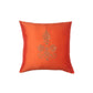 Cushion Cover for Sofa, Bed Polyester Motif Embroidery | Orange - 16x16in(40x40cm) (Pack of 1)