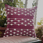 Cushion Cover Embroidered Polyester Blend Wine Red - 16" x 16"