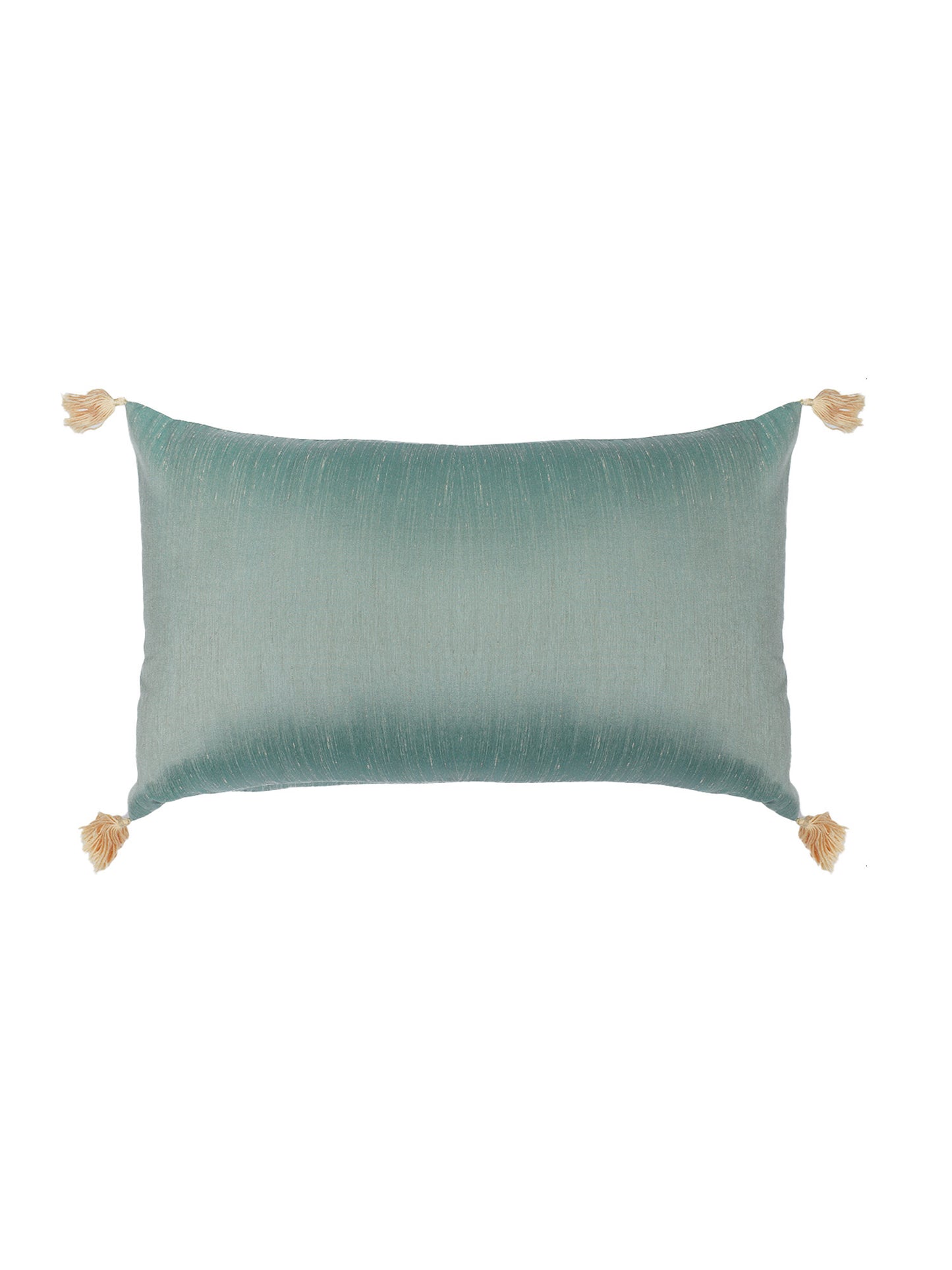 ZEBA World Rectangular Cushion Cover for Sofa - Lumbar Cushion | Tassels  - Polyester | Green - 12x22in(30x55cm) (Pack of 1)