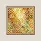 Golden Abstract Floral Printed Wall Art  | 16 inch x 16 inch