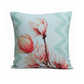 Digital Printed Cushion Cover Floral Green & Pink - 16" X 16" Inch