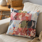 Abstract Floral Embroidered Reversible | 16 x 16 inch | Spring Summer Cushion Cover