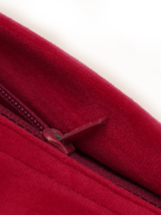 Solid Pink | Cord Piping | Velvet | 20 Inch x 20 Inch | Square Cushion Cover