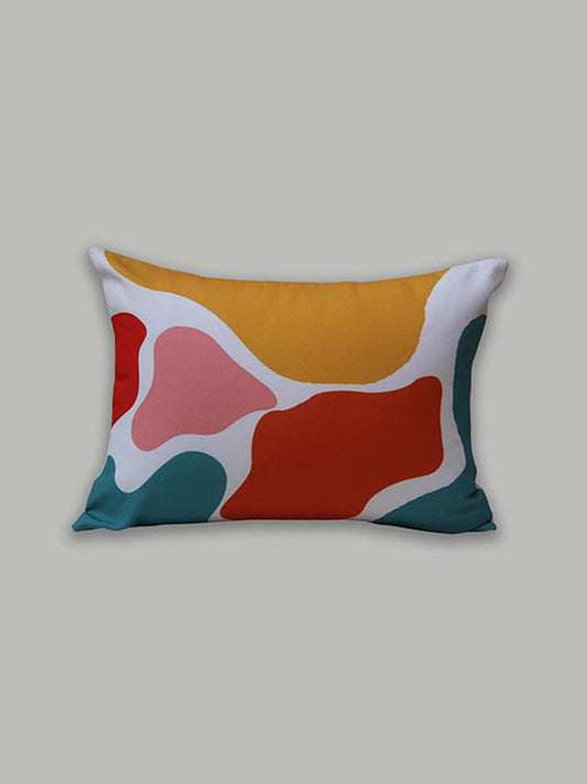 Abstract Pattern Printed | Polyester Cushion Cover | 14 Inch x 19 Inch | Multicolor