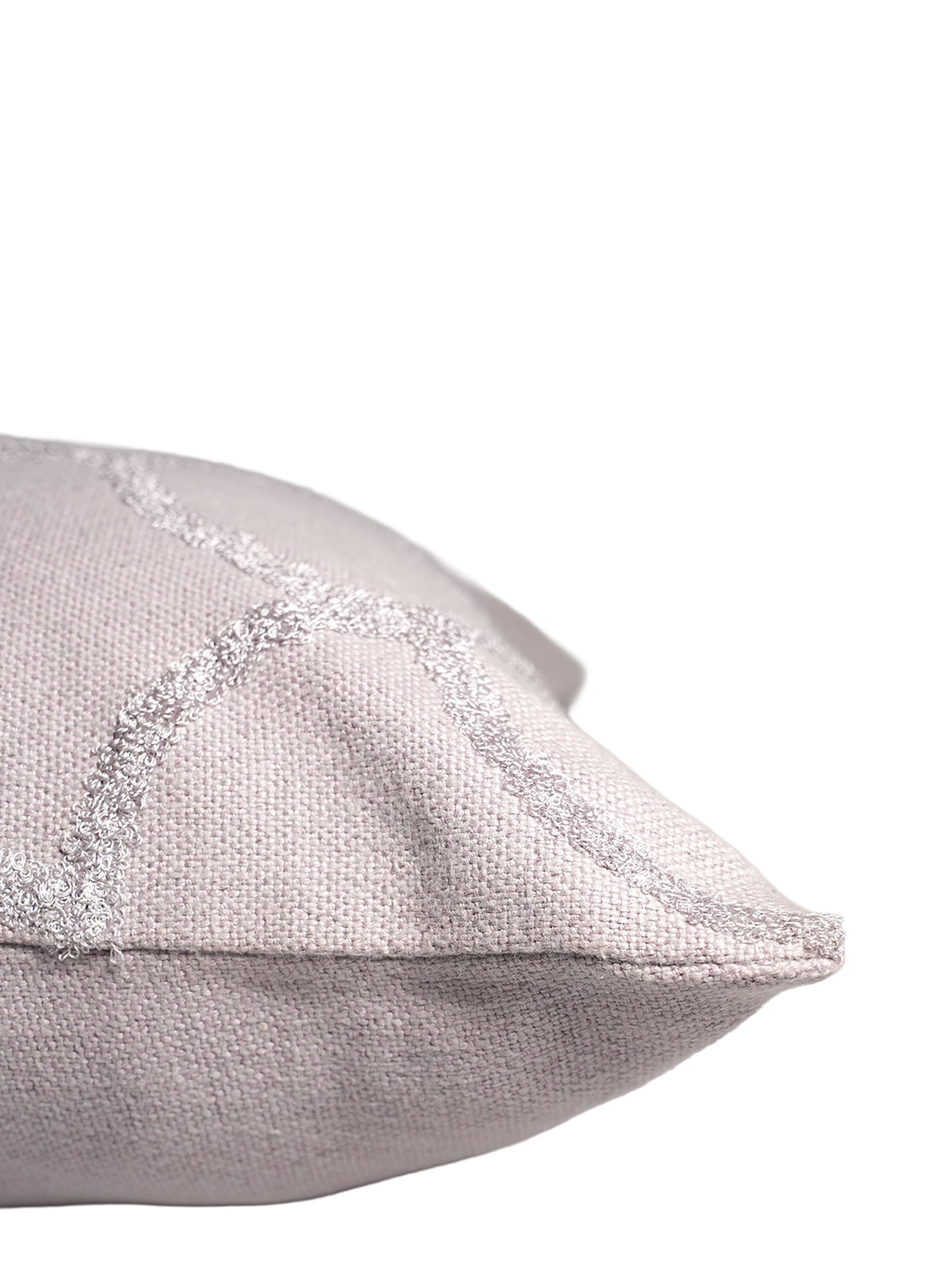 Cushion Cover Cotton Blend Aari and Towel Textured Embroidery with Tassels Beige - 16inches X 16inches