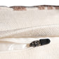 Hand Embroidered Luxe Collection Cushion Cover | Towel Embroidery Parallel Lines Off White - 16x16 Inches