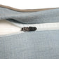 Polyester Blend Blue Cushion Cover- Applique & Machine Embroidered with Cord Piping  12x22 inches, Set of 1