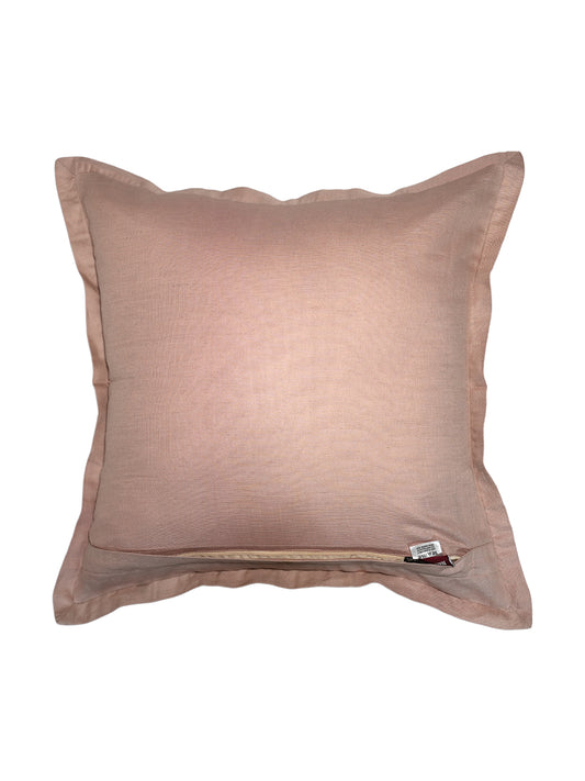 Blue Linen Cushion Cover-Flat Piping |16x16 inches,set of 1