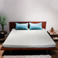 Bed Cover With 2 Pilllow Sham Self Textured Polyster Blend Green And Blue (90" X 108" ; Pillow - 17" X 27")