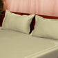 Bed Sheet King Size Aari Embroidery Cotton Green - 108" x 108", 17" x 27"