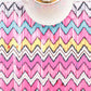 Table Runner 100% polyester  Chevron  Multi - 12" X 84"