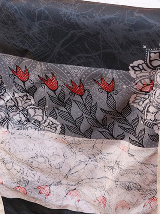 Table Runner Poly Canvas Fushion Ethnic And Modern Print  Multi - 12" X 84"