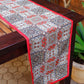 Table Runner Poly Canvas Digital Print With Flat Piping  Multi - 12" X 84"