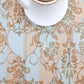 Table Runner Poly Canvas Floral Print Multi  - 12" X 84"