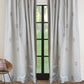 Door Curtain Cotton Blend Beautiful Gemotric Paisley Light Grey And Bronze Khadi - 52" X 90"