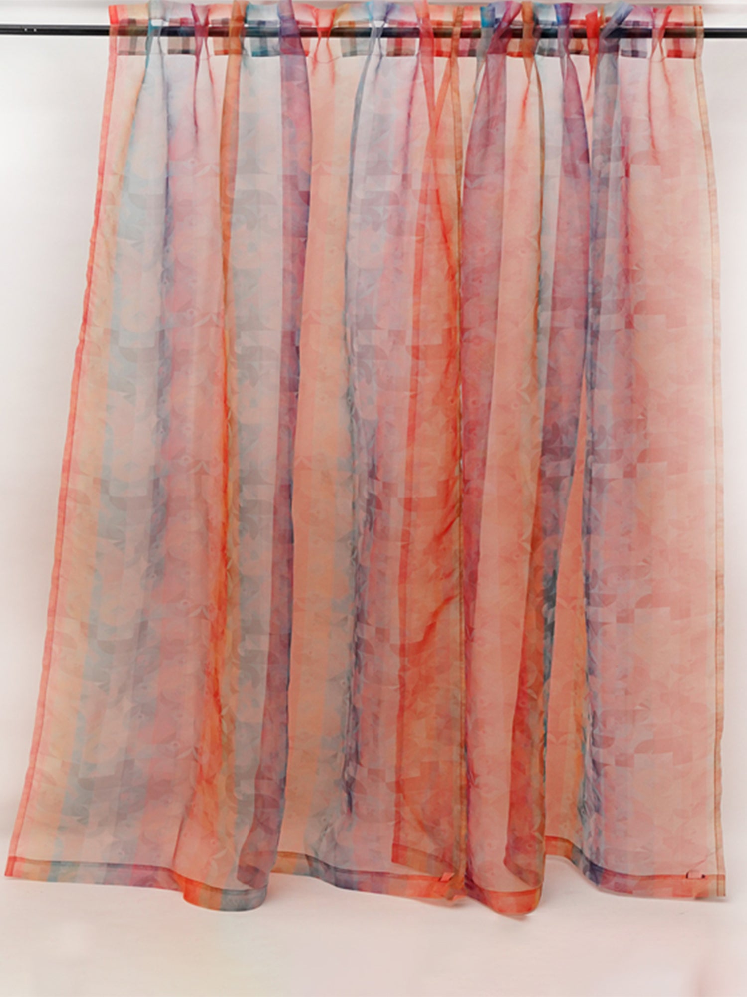 Door Transparent Sheer Curtain Polyester Abstract Multi Color - 50" X 90"