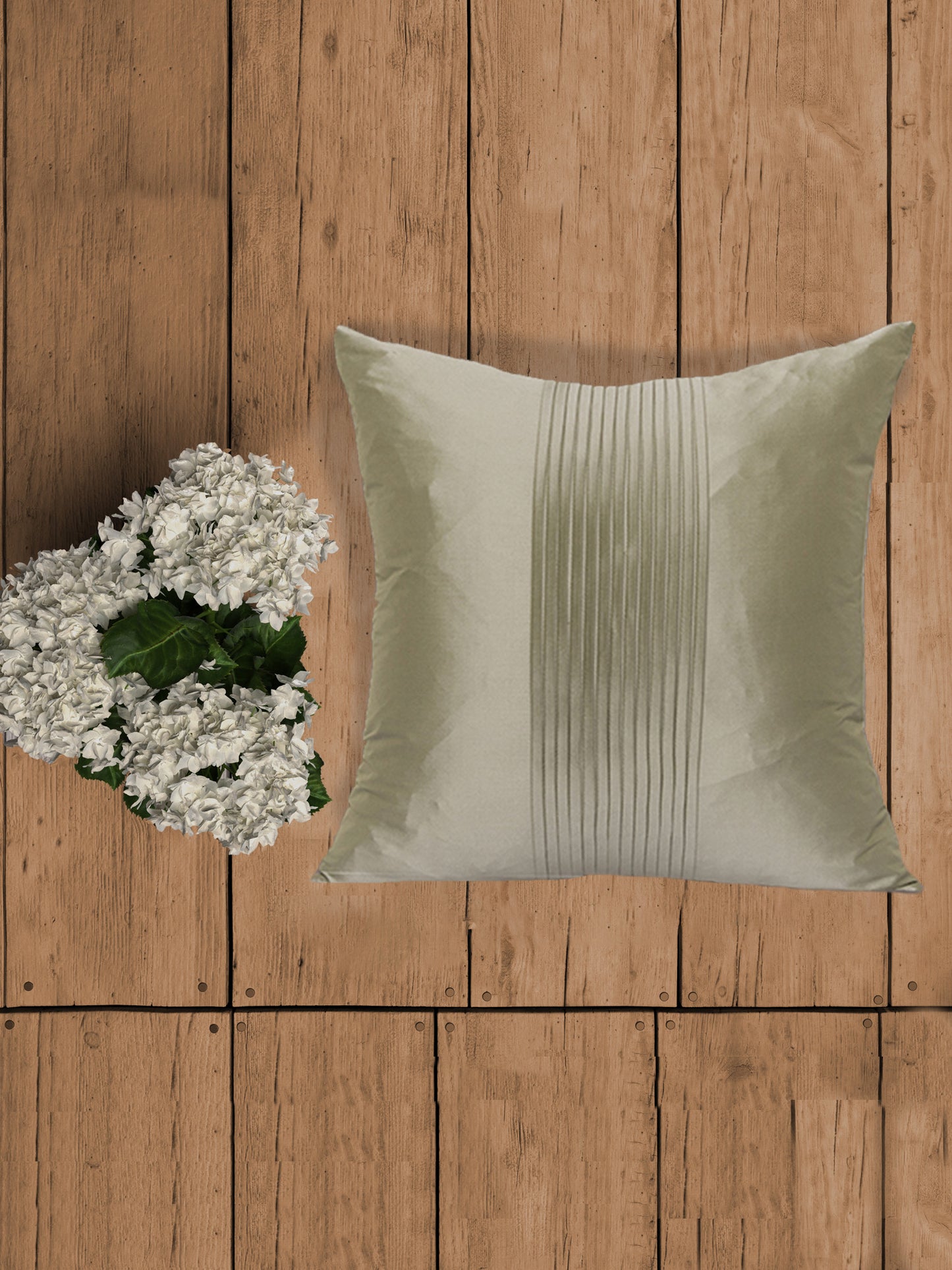 Technique Cushion Cover Polyester Pleated Light Green - 16" X 16"