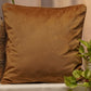 Cushion Cover Solid Velvet Golden 16"X16"