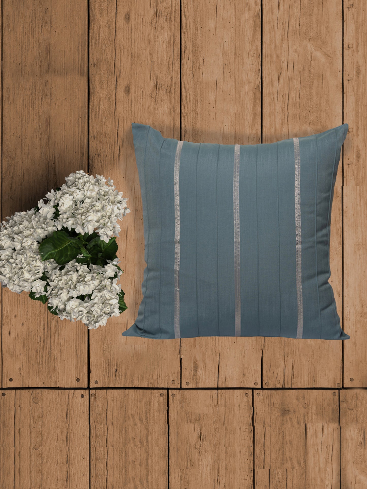 Cushion Cover Solid 100% Polyester  Rose Pink/White 24"X24"