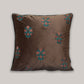 Embroidered Cushion Cover Velvet Cord Piping Off White/Green - 20" X 20"