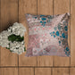 Embroidered Cushion Cover Velvet Cord Piping Green  - 20" X 20"