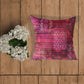 Embroidered Cushion Cover Velvet Digital Printed Purple - 20" X 20"