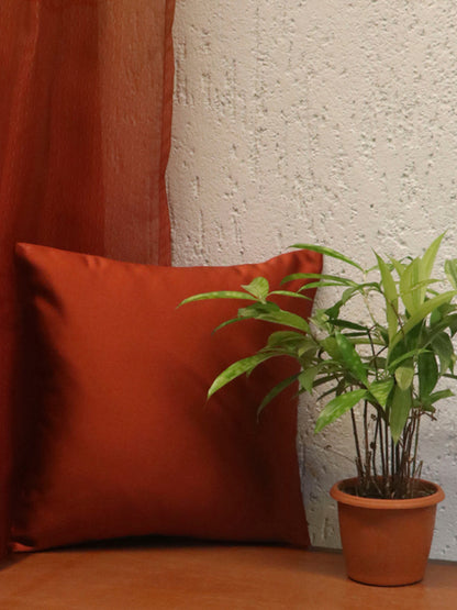 Embroidered Cushion Cover 100% Polyester  Gold Solid Plain  - 12" X 12"