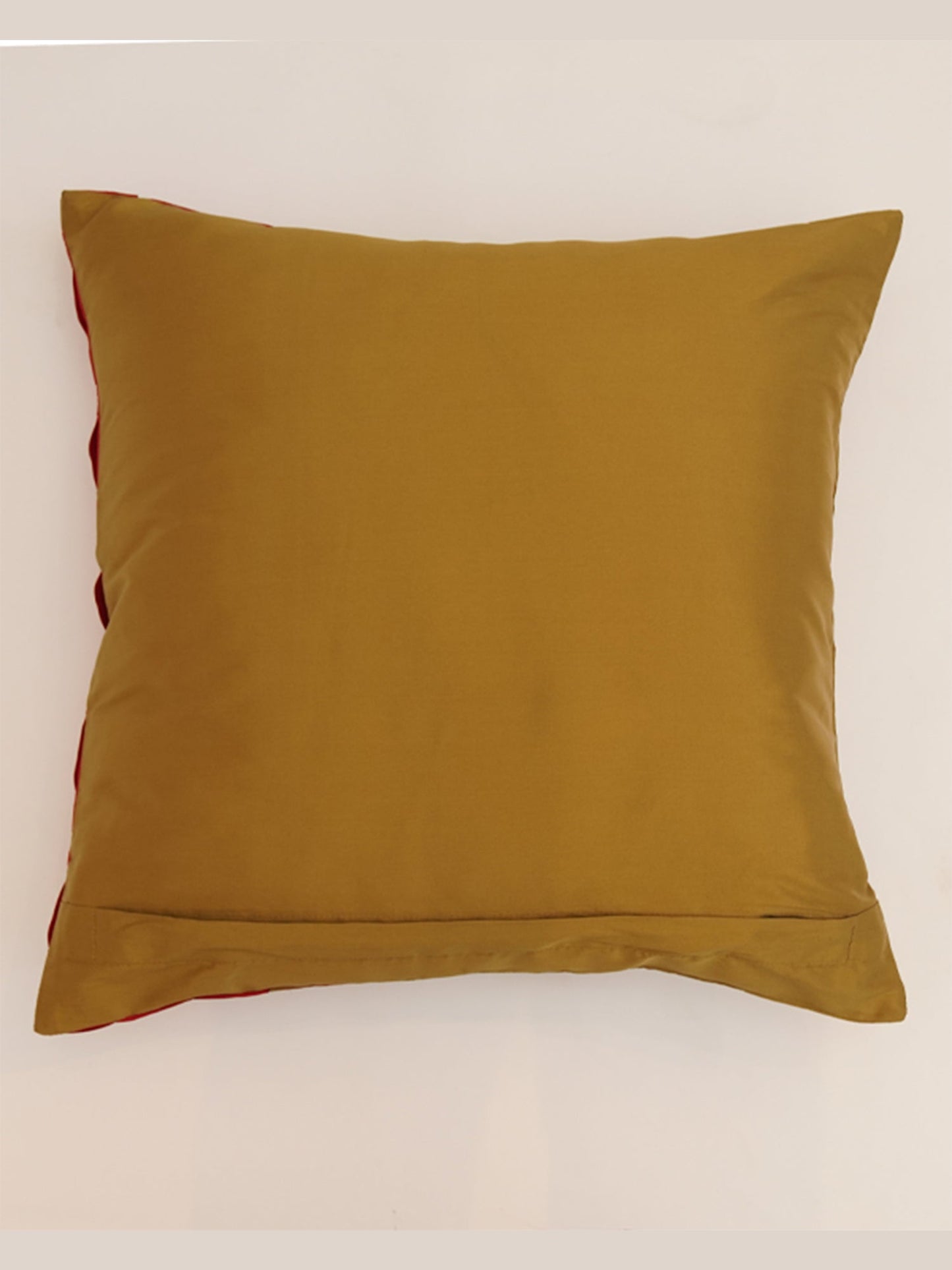 Cushion Cover Polyester Patchwork Weave Mustard Yellow - 16" X 16"