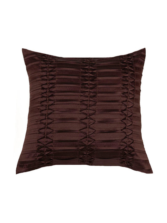 Technique Cushion Cover 100% Polyester Diamond Pleated Dark Brown - 16" X 16"