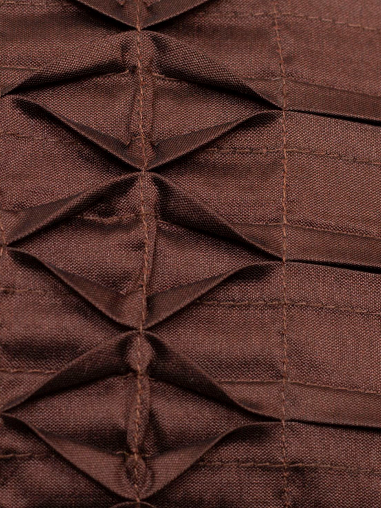 Technique Cushion Cover 100% Polyester Diamond Pleated Dark Brown - 16" X 16"