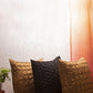 Cushion Covers Set Of 3 Polyster Box Pleated Black And Yellow  - 16"X16"