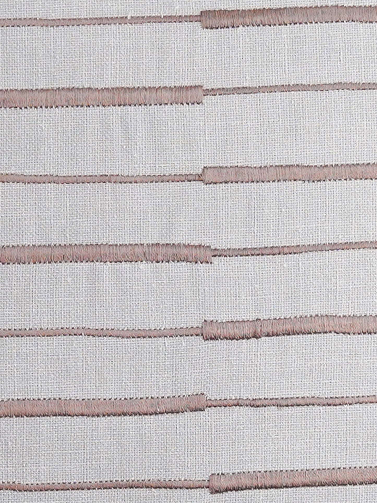 Embroidered Cushion Cover Cotton Blend Striped Light Grey - 16" X 16"