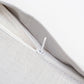 Embroidered Cushion Cover Cotton Blend Striped Light Grey - 16" X 16"