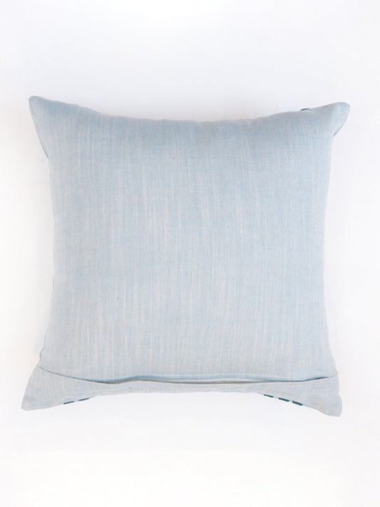 Embroidered Cushion Cover 100% Cotton  Light Blue - 16" X 16"