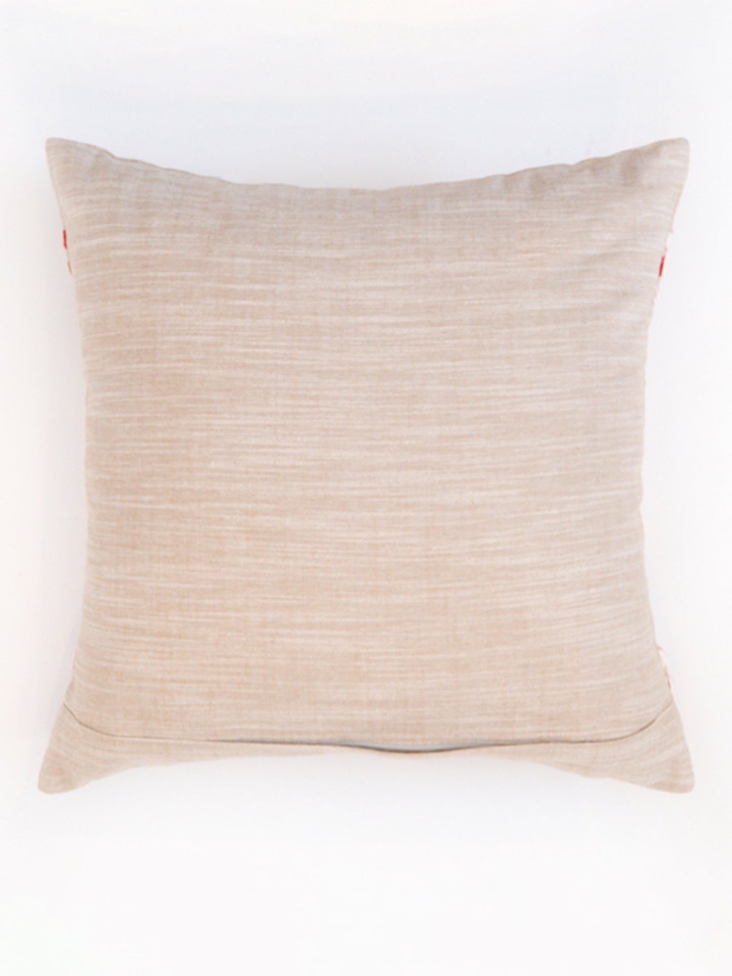Embroidered Cushion Cover Polyester Blend Beige Beige - 16" X 16"