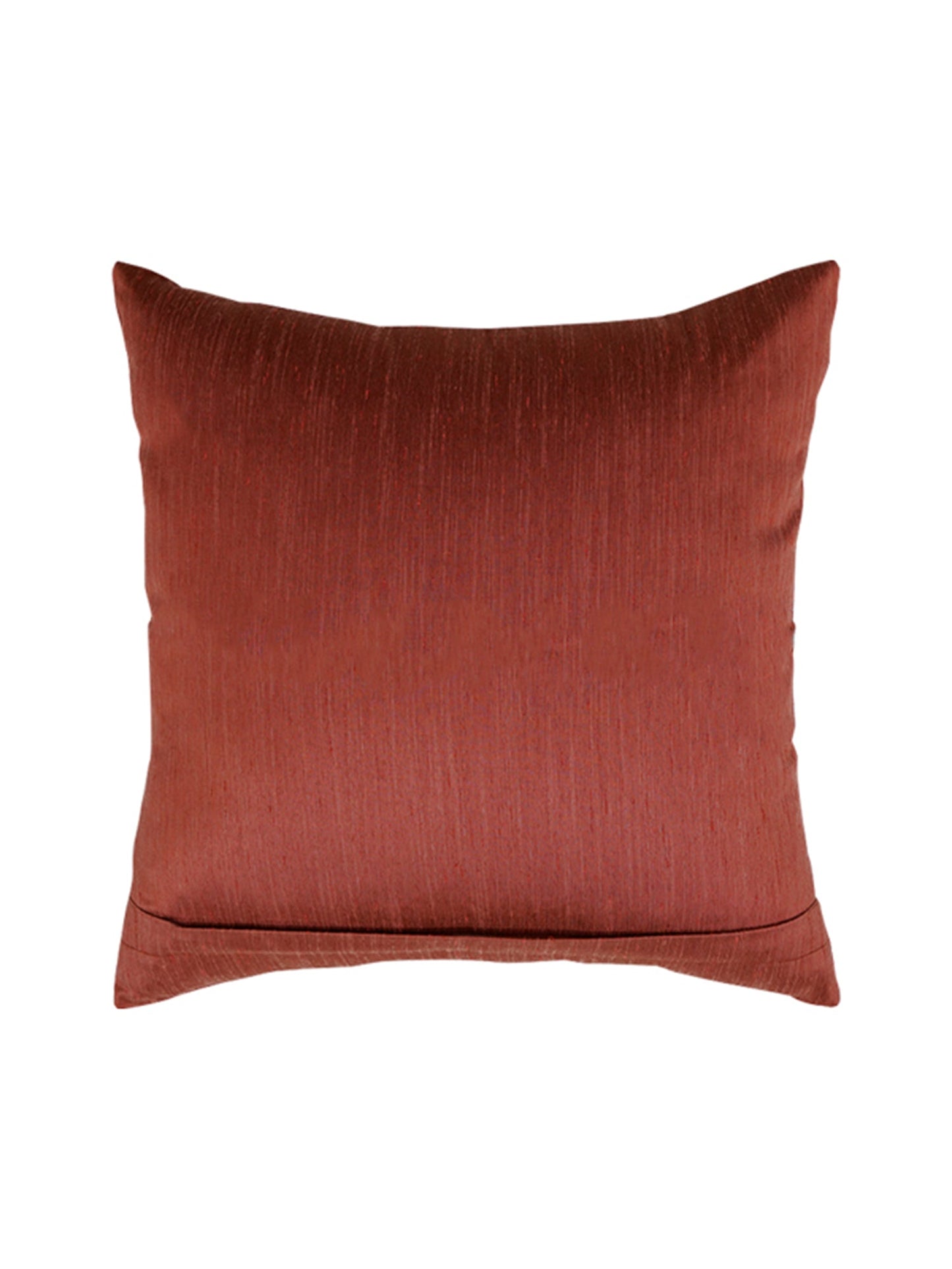 Embroidered Cushion Cover Polyester Blend  Rust - 16" X 16"