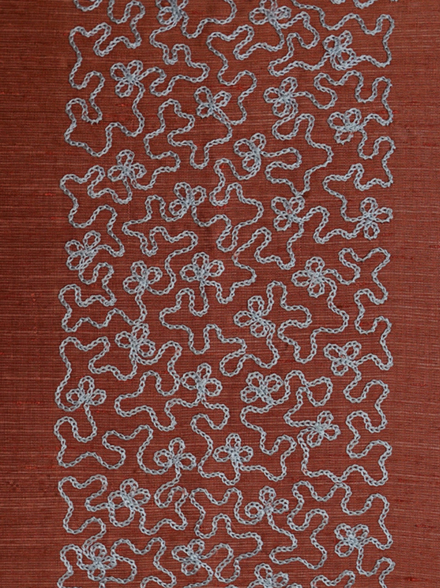 Embroidered Cushion Cover Polyester Blend  Rust - 16" X 16"