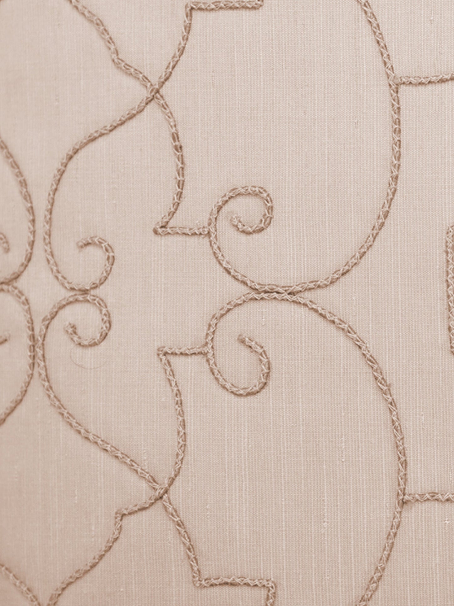 Embroidered Cushion Cover Beige Peach - 16" X 16"