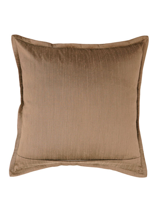 Cushion Cover Solid 100% Polyester FlangeBrown 16"X16"