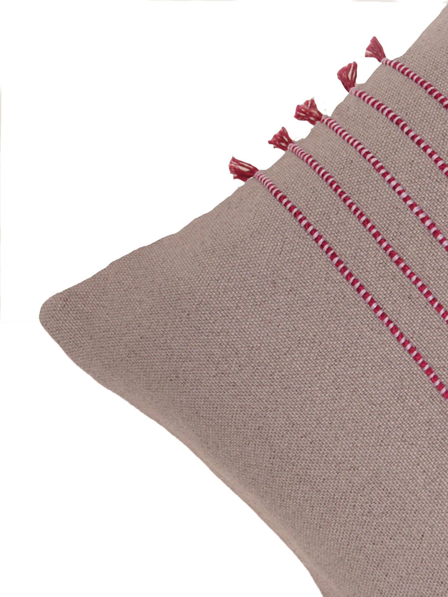 Embroidered Cushion Cover Cotton Blend   Grey - 16" X 16"