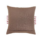 Embroidered Cushion Cover Cotton Blend Brown- 16"x16"