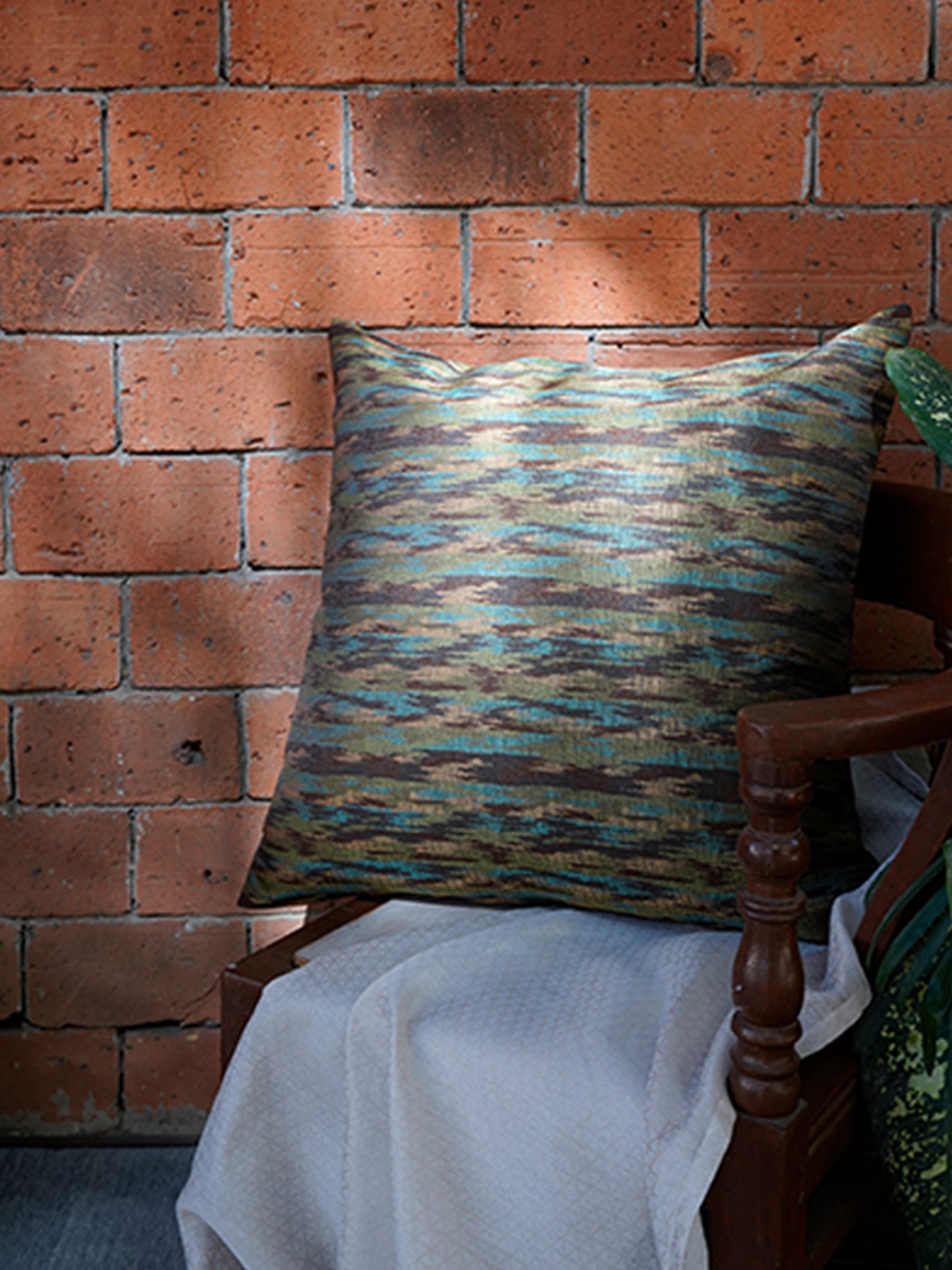 Cushion Cover Polyester Blend Abstract Brown - 24" X 24"